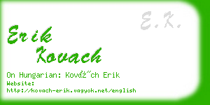 erik kovach business card